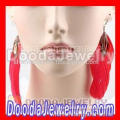 Fashion Boho Red Feather Earrings With Alloy Fishhook Wholesale 